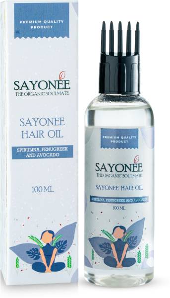 Sayonee Hair Oil with Spirulina, Avocado & Fenugreek for Strong and Silky Hair Hair Oil