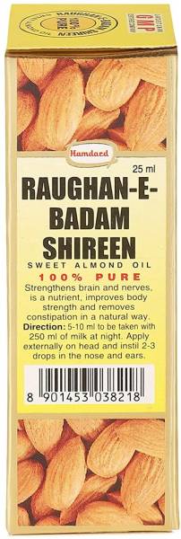 Hamdard Roghan Badam Shirin Sweet Almond(Pack of 2) Hair Oil