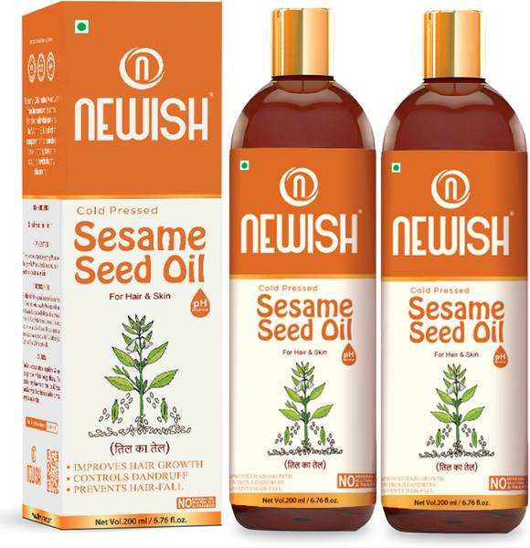 NEWISH Cold Pressed Sesame oil for Hair, Skin and Massage (Til Ka Tel) Hair Oil