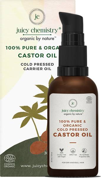 Juicy Chemistry Certified Organic Castor Oil for Hair and Eyebrows Hair Oil