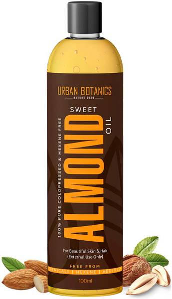 UrbanBotanics Pure Cold Pressed Sweet Almond Oil for Skin & Hair Oil