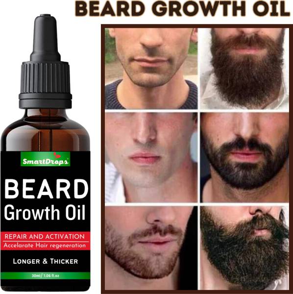 smartdrops Powerful Beard Growth Oil- For Complete & Patchy Beard ...