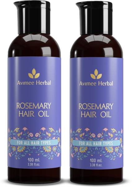 Avimee Herbal Rosemary Oil | Hair Growth, Strength | Fights Dandruff | Neem, Amla | 2*100mL Hair Oil