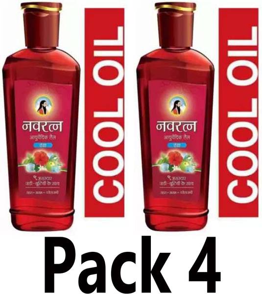 Navratna Ayurvedic Red Cool Hair oil 50ml 4pc Hair Oil