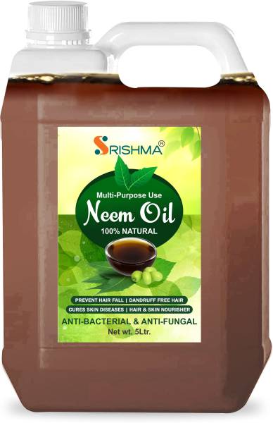 Srishma Cold Pressed Pure Neem Oil for Hair Dandruff | Neem Oil For Skin | Neem Hair Oil