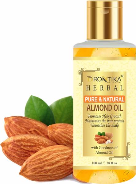 drontika Pure Sweet Almond Oil, Cold-Pressed, Virgin Grade, Organic Oil Hair Oil