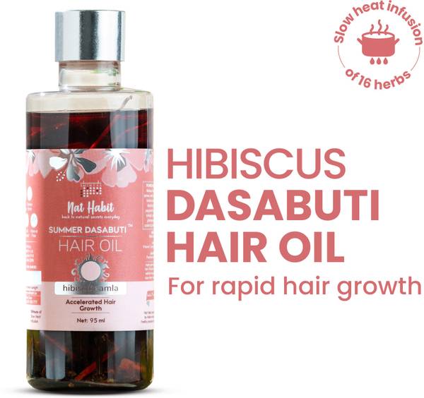 Nat Habit Hibiscus Amla Hair Growth Oil For Women & Men, Ayurvedic, 100% Natural Hair Oil