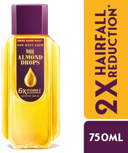 BAJAJ Almond 6x Vitamin E Nourishment Non Sticky Hair Oil