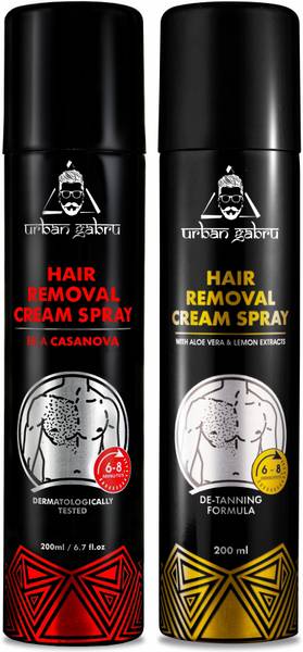 urbangabru Hair Removal Cream Spray | Lemon and Casanova | Painless Body Hair Removal Spray Spray