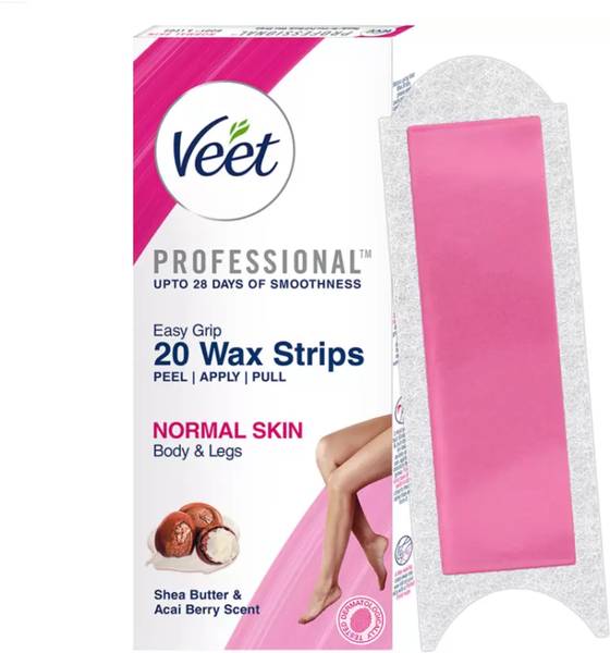 Veet Professional Waxing Kit for Normal Skin Strips Gel Wax Hair Removal Strips
