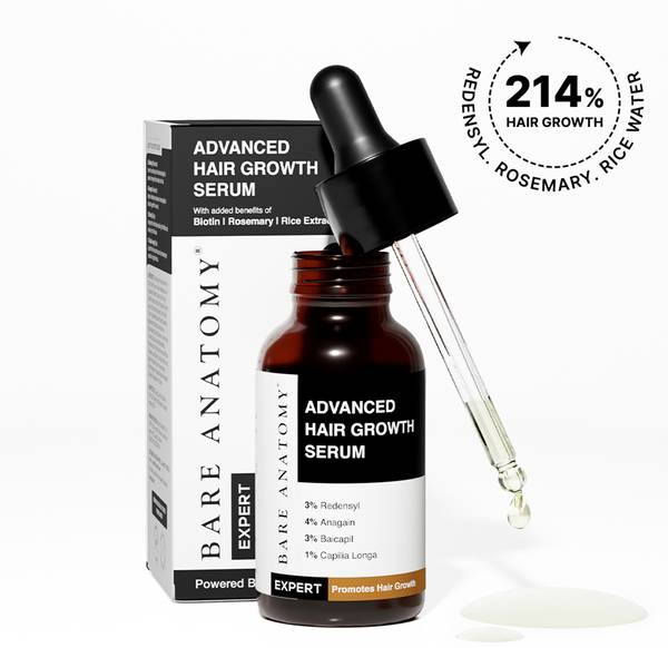 BARE ANATOMY Advanced Hair Growth Serum - Redensyl, Anagain, Rosemary, Biotin for Hair Growth