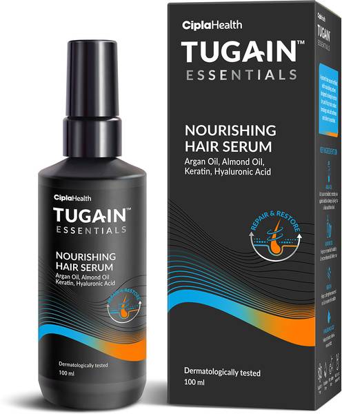 Cipla Tugain Essentials Nourishing Hair Serum | Reduces frizz & hair breakage |