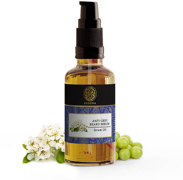 buddha natural Anti Grey Beard Hair Oil Serum- For Premature Greying, Natural Color For Beard