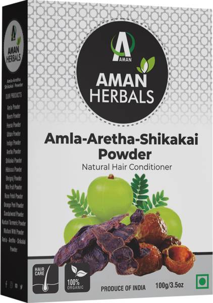 AMAN HERBALS Natural Amla-Aretha-Shikakai hair conditioner powder