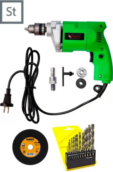 Mamodiaz Relfa 10M Drill Machine and Iron Cutting & Complete Set With 13 pcs Dril bit set Impact Driver