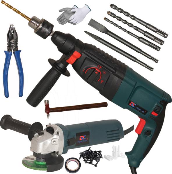 Digital Craft Drill Machine 100% Copper Winding Hand Tool 13mm Drill Chuck With SDS Adaptor Hammer Drilling Machine 26mm, (200gm) Angle Grinder 6100,H...