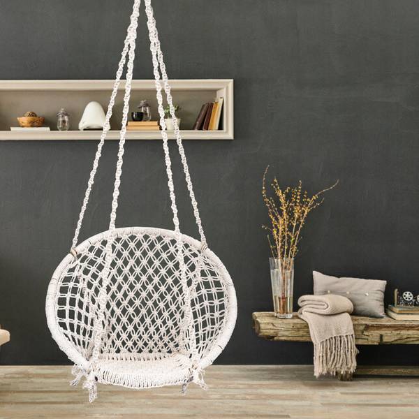 Patiofy Wooden Swing Chair/ Jhula Indoor/ Swing for Home/Swing for Adults Outdoor Wooden Cotton Large Swing