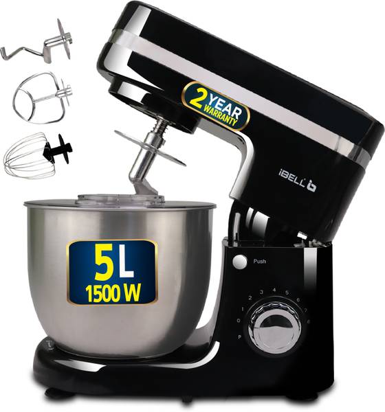 iBELL 4500MPRO Electric Food Mixer, 8 Speed Dial, 100% Copper Motor, 5 Litre SS Bowl, 1500 W Stand Mixer