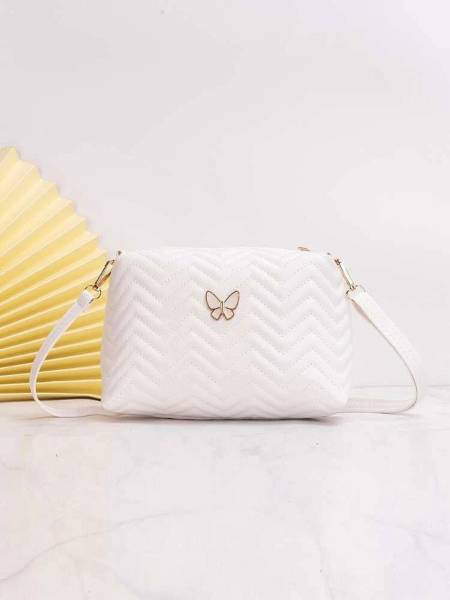 LSTYLE Women White Sling Bag