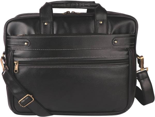 Quincy Black Messenger Bag Laptop Messenger Bag For Men & Women Daily Uses Waterproof Messenger Bag