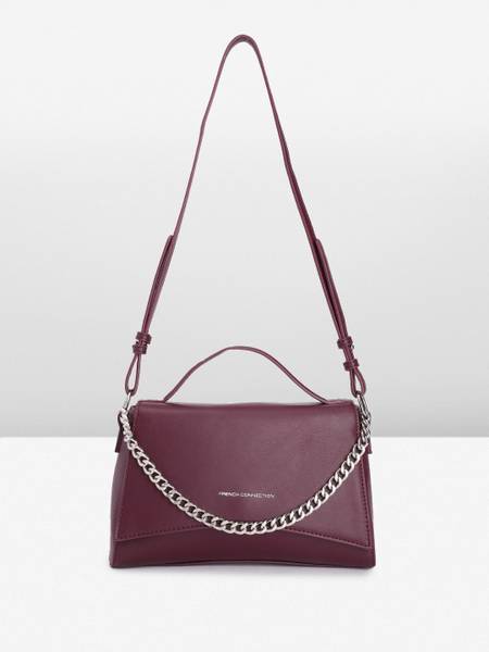 French Connection Women Maroon Satchel