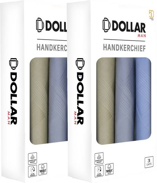 Dollar Cotton Handkerchiefs Hanky for Men ["Blue","Grey","Beige"] Handkerchief