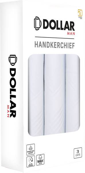 Dollar Cotton Handkerchiefs Hanky for Men- Strip White ["White"] Handkerchief