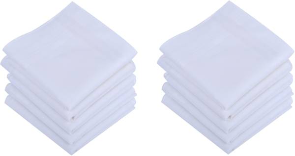 Dollar Cotton Handkerchiefs Hanky for Men-white Strip ["White"] Handkerchief