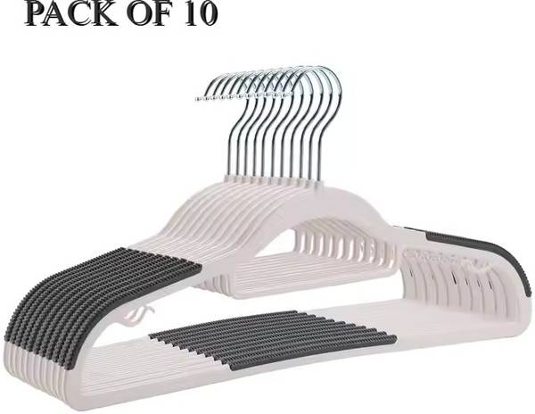 SEASONS Premium Durable Clothes Hangers with Non-Slip Pads for Dress Clothes, Jackets, Plastic Shirt Pack of 10 Hangers For Shirt