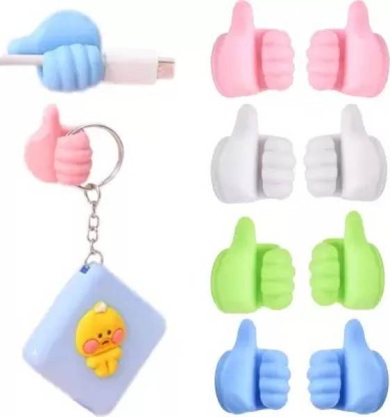 GLowcent Silicon Thumb Multi Functional Hand Shape Wall Clip Hanger Keys Cable Holder Hook 8
