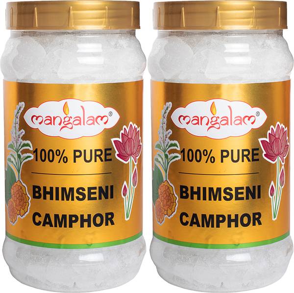 MANGALAM Bhimseni Camphor 500g Jar - Pack of 2