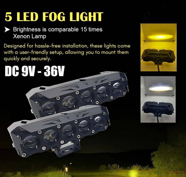 LIU HJG Yellow/White LED 180W DC 9V-36V Fog Light Fog Lamp Car, Motorbike LED (12 V, 180 W)