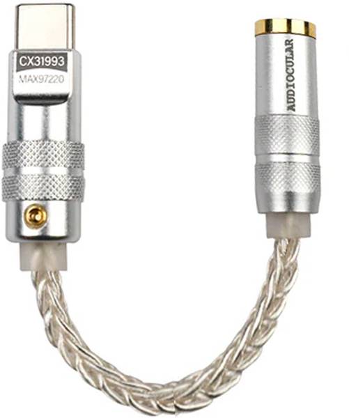 AUDIOCULAR D07 Portable Type C to 3.5mm Audio Adapter, CX31993 DAC with MAX97220 DAC Dongle Portable Headphone Amplifier