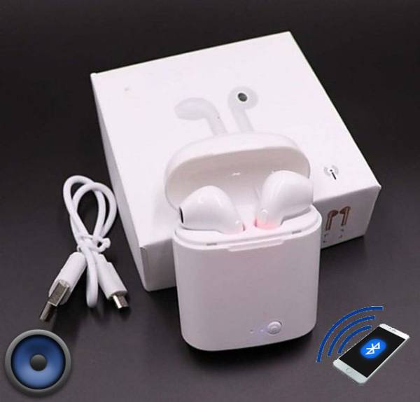 Motile Bluetooth Earphone with Mic HEADPHONE Bluetooth Headset (White, In the Ear)9 Bluetooth Headset