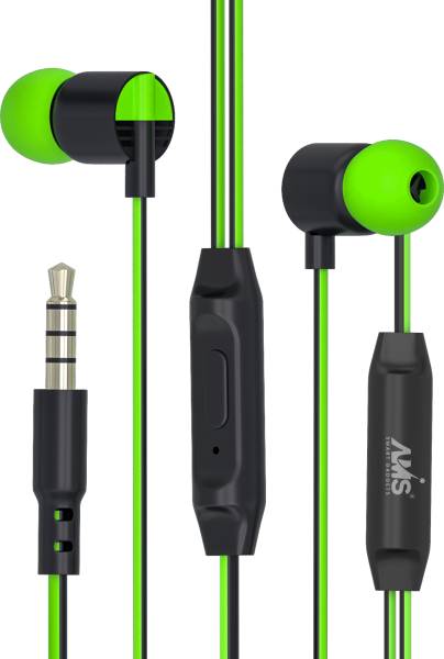 AAMS Eco HD Sound with mic,IPX5 Water Resistant with 3.5 Bass Driver Wired Headset