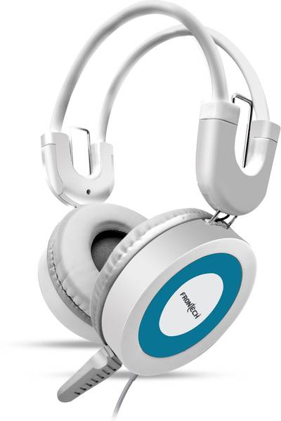 Frontech Wired Multimedia Headphones with Mic | 3.5mm Dual Audio Jack| Adjustable Wired