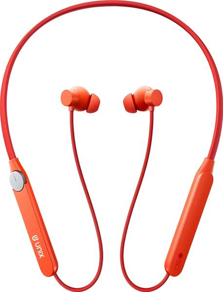 Unix RunX Neckband 54H Playtime, ENC Mic, 4 Voice Changer Modes, Magnetic On / Off Bluetooth