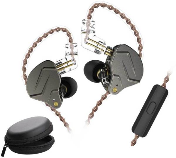 KZ ZSN Pro Wired IEM Earphones with Mic, 10mm Dynamic Driver & Balanced Armature Wired Headset