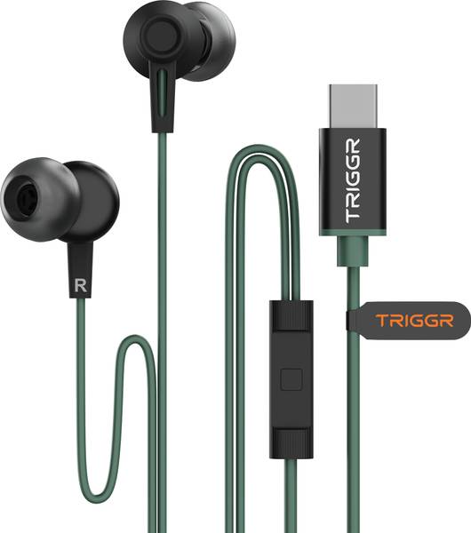 TRIGGR Blaze Type-C Wired Earphones with 13mm Driver, In-line Controls, Rich Bass, Mic Wired