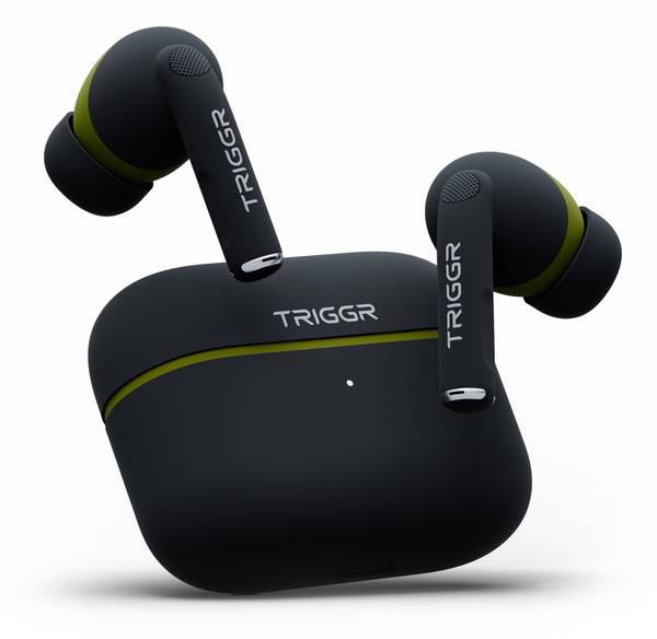 TRIGGR Ultrabuds N4 with Premium Finish, Rubber Grip Design, 40H Battery, 13 mm Drivers Bluetooth