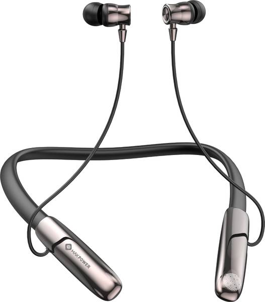 MAK POWER BASS DEMON 100 Hrs Playtime, C-Type Charging, Cool Bass ANC Wireless Neckband Bluetooth
