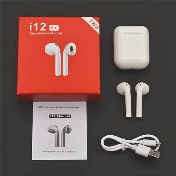 OSHEE STORE New i-12 Bluetooth Ear Buds Bluetooth Headset in Earphone Earbuds with Mic Bluetooth Headset