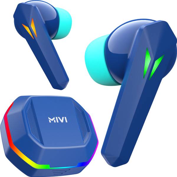 Mivi Commando X7,35ms Low Latency,13mm Bass,50H Playtime,Dual Mic AI ENC,TypeC,5.3 Bluetooth Headset
