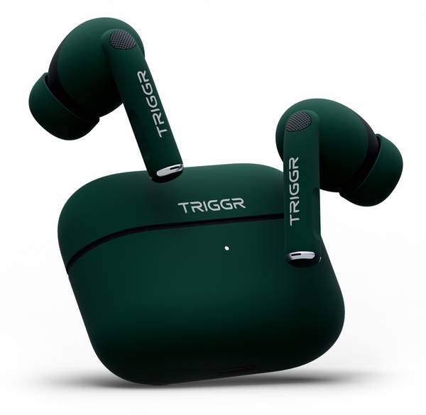 TRIGGR Ultrabuds N4 with Premium Finish, Rubber Grip Design, 40H Battery, 13 mm Drivers Bluetooth