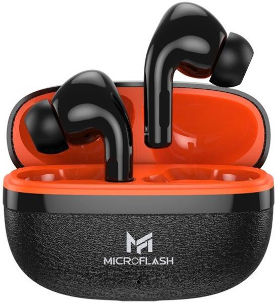 Microflash Air Buds L95 2days Battery, Touch, Strong Bass, Dual Mic, AI ENC, Low Latency, Bluetooth