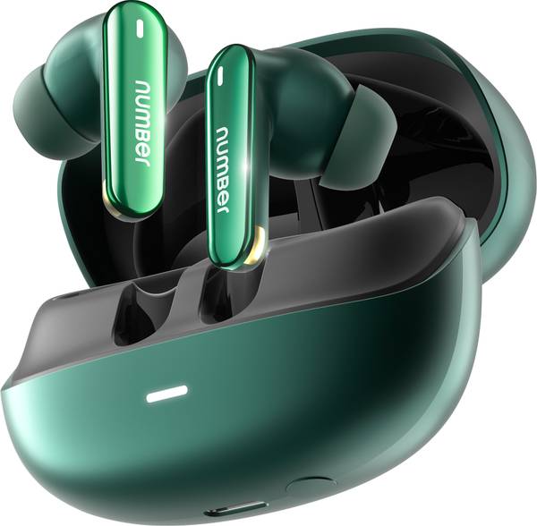 Number Navo Buds N1 w/ 100Hrs Playtime, 4Mic ENC, Dual Pairing, High Bass,Fast Charge Bluetooth