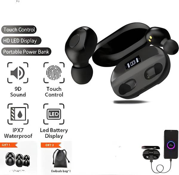 MR.NOBODY T2 Bluetooth Earbuds with Built in Power Bank 1500mah