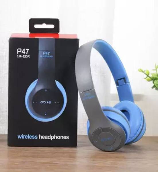 BASS BLING Extra Bass Wireless P 47 Bluetooth Over ear Headphone