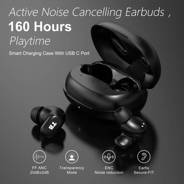 Teddy Buddy ANC T29 EarBuds, Active Noise Cancellation(20dB) upto 160 Hrs Battery v5.4 Bluetooth