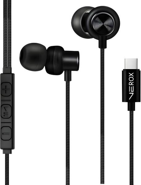 VEROX Nylon Braided Type C Wired Earphone with Inline Control Wired